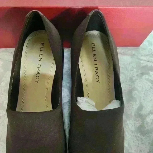 NEW Ellen Tracy Josie women's slip on wedge shoes brown size 7.5 - Picture 6 of 9